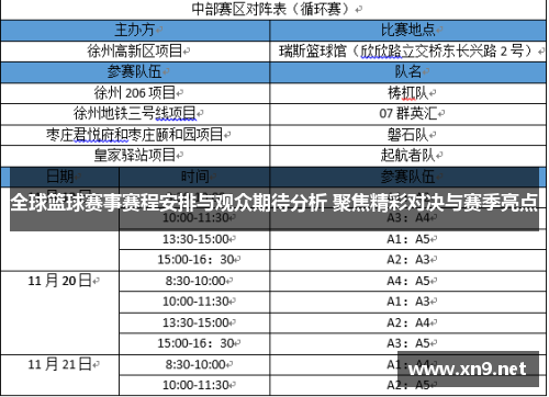 全球篮球赛事赛程安排与观众期待分析 聚焦精彩对决与赛季亮点